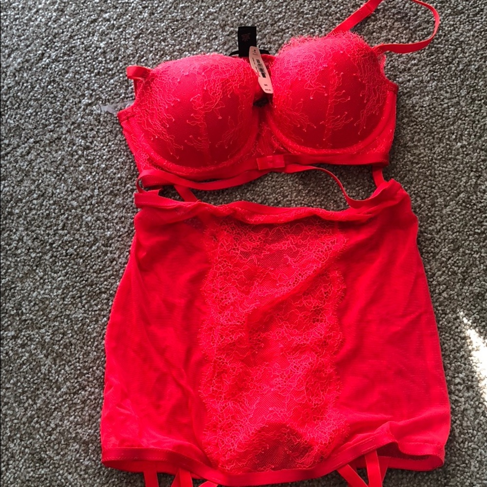VS red baby doll corset